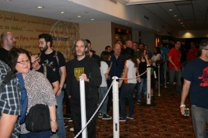 The line to meet Danny trejo is longer than his favorite machete